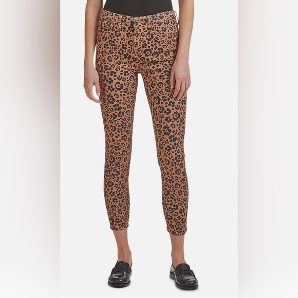 7 FOR ALL MANKIND Leopard Print High Waist Skinny Jeans size 26 NWT - Picture 1 of 15